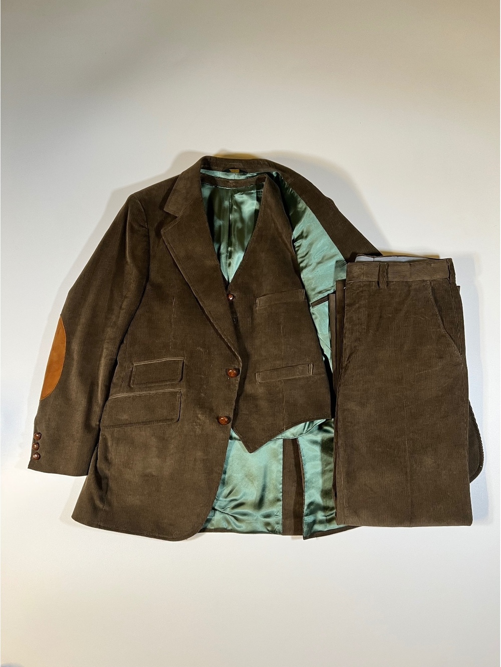 Morton Thomas for Weiss & Goldring brown corduroy 3 piece suit